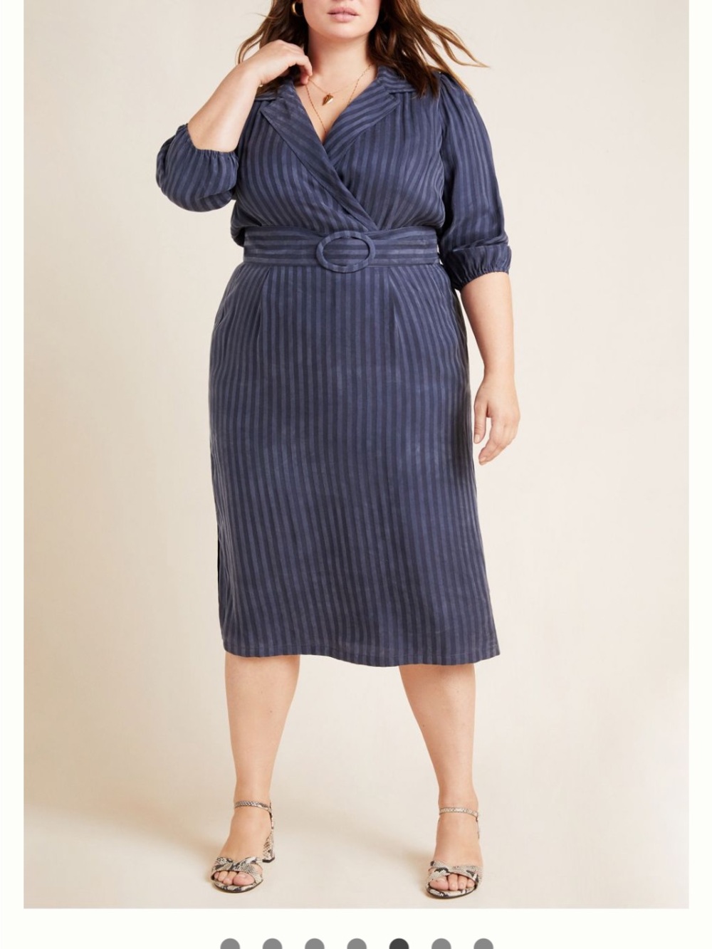 ANTHROPOLOGIE THE ODELLS DRESS SZ 2X Night Shade Blue